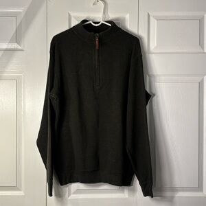 Woolrich brand green men’s 3/4 zip pull over size large